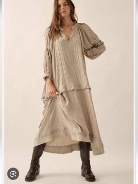 PromesaPeaceful Prairie Textured Tiered Maxi Dress